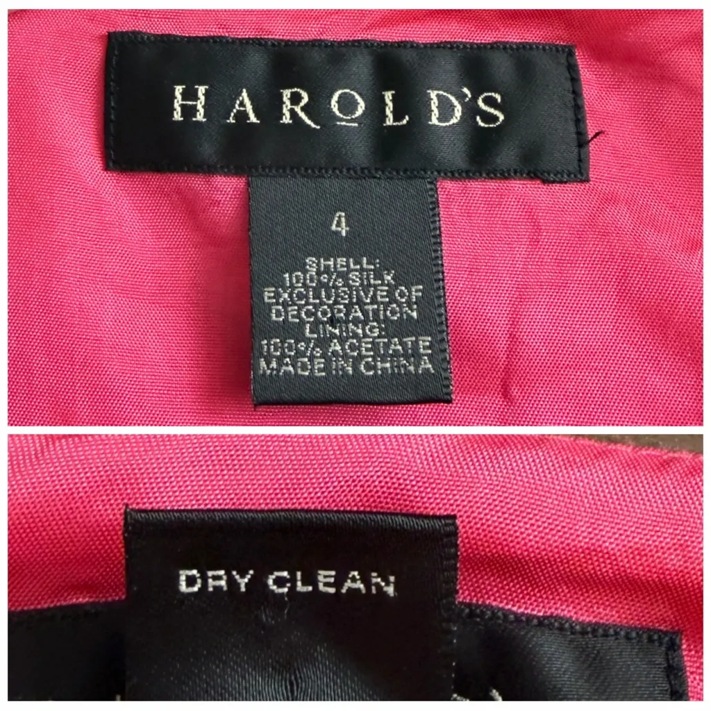 Harold’s Vintage Pink Floral Embroidered Sleeveless Silk Dress Women’s Size 4 - Image 11