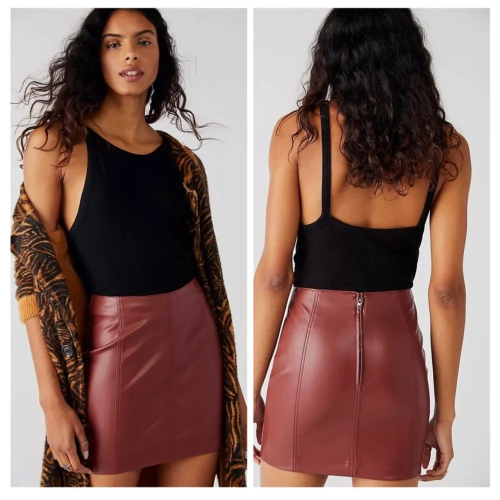 Free People Mini Skirt Modern Femme Vegan Leather Size 12 New with Tag - Image 15