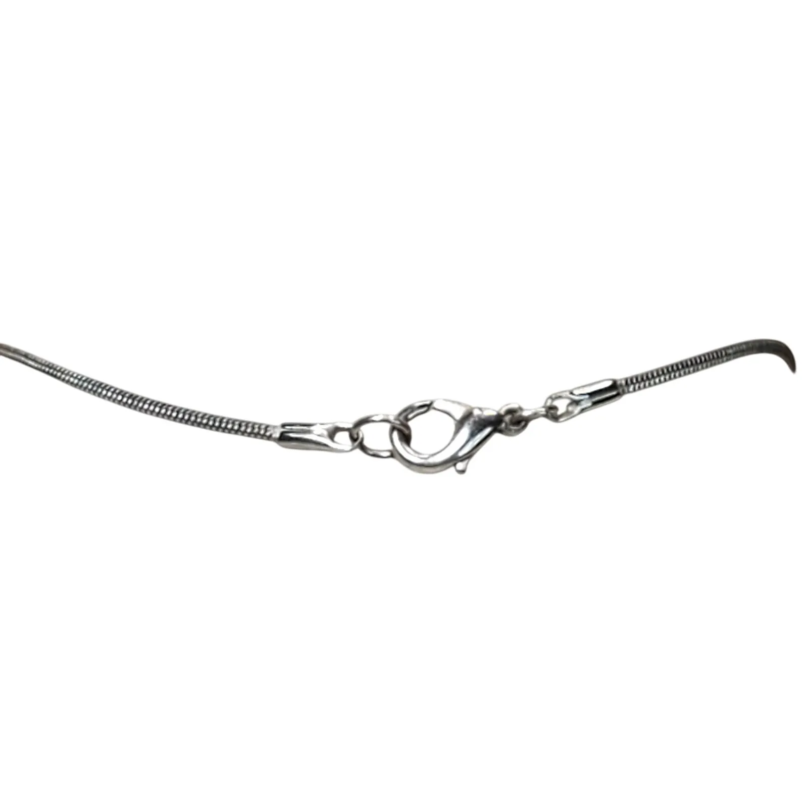 925 Dolphin Wrapped Around Green Glass Ball Charm 16" Necklace Retro - Image 3