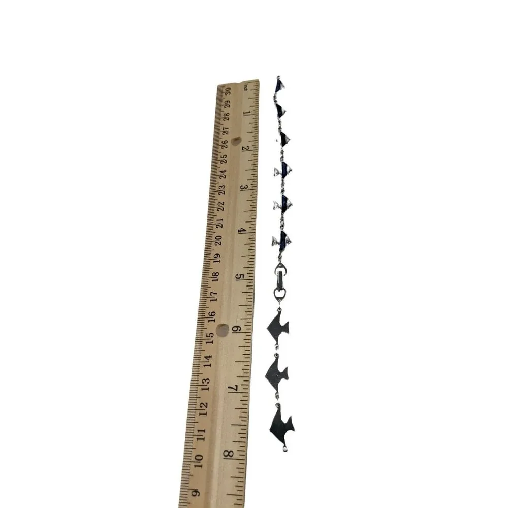 Silver Blue Fish Bracelet A137 - Image 4