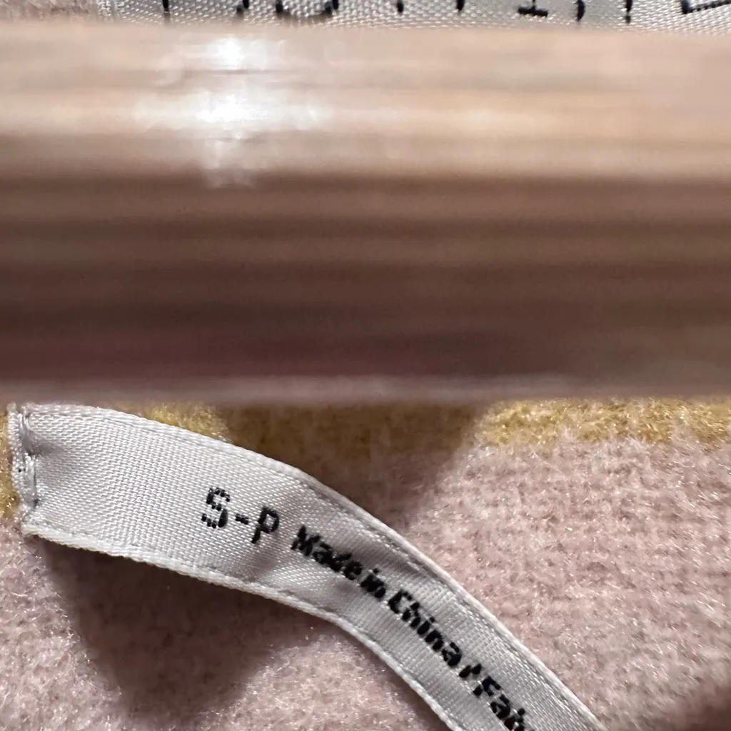 Urban Outfitters Green‎ Yellow Cream Plaid Sherpa Collar Trucker Jacket Sz Small - Image 5