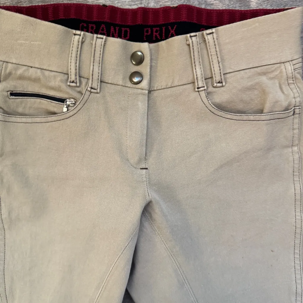 Grand Prix Riding Breeches Size 28R in Tan - Image 5