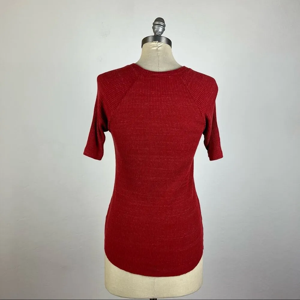 AG Adriano Goldschmied Red Ribbed Top - Image 6