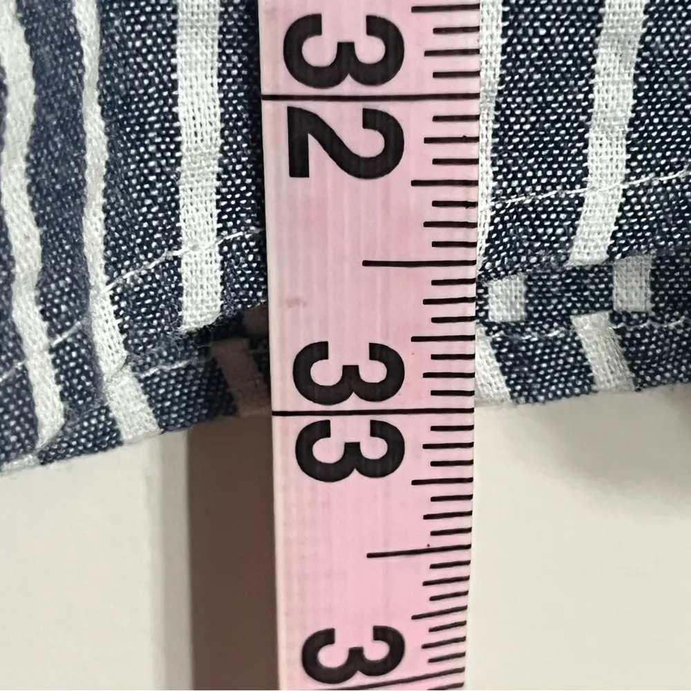 Women’s Paper Crane 100% Cotton Striped Summer Dress Size Medium Blue &‎ White - Image 7
