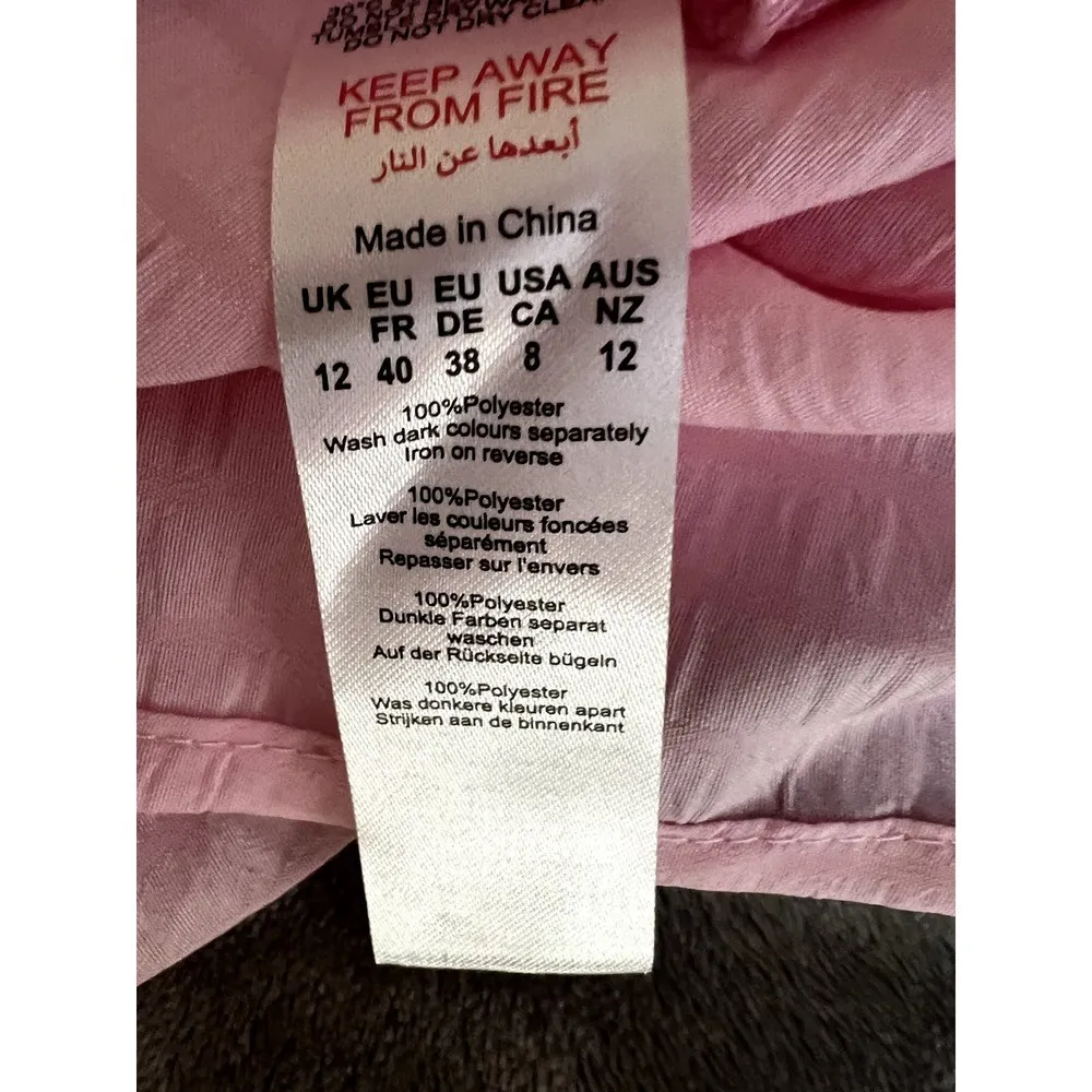 Boohoo romper size 8 pink Fairycore puff sleeves smocked waistline - Image 8