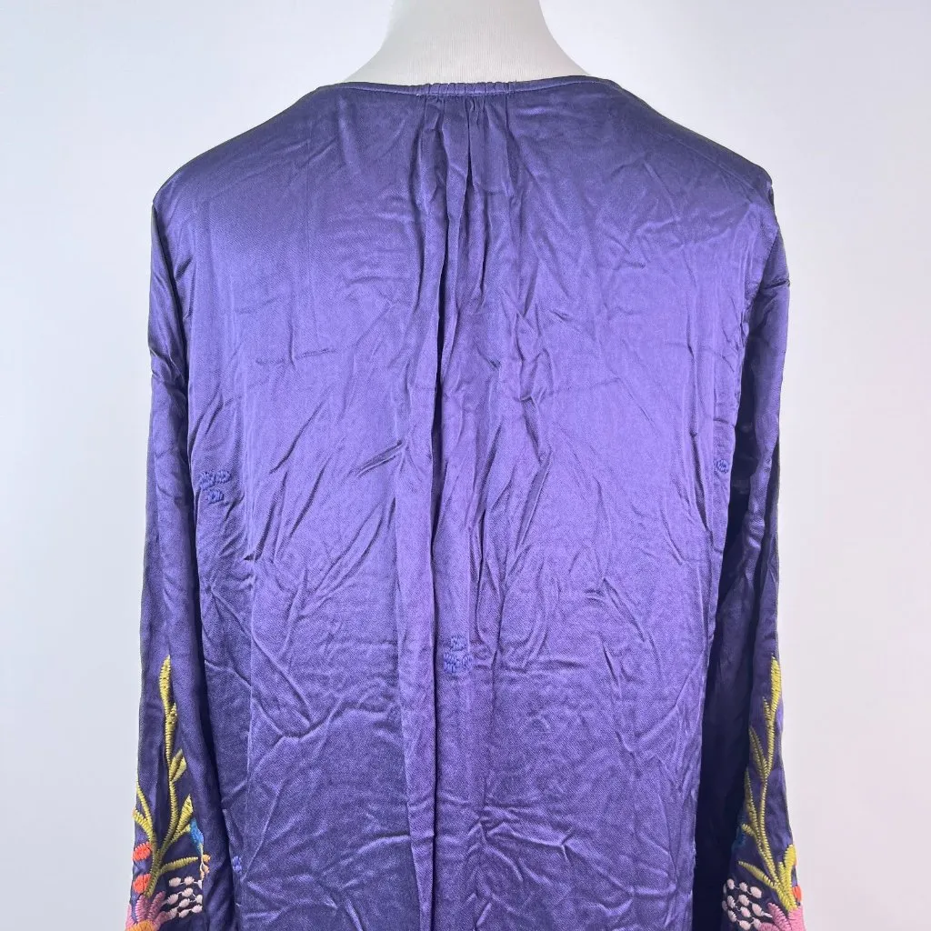 NWOT JOHNNY WAS Tuscan Tiered Floral Embroidered V-neck Maxi Dress Size S - Image 9