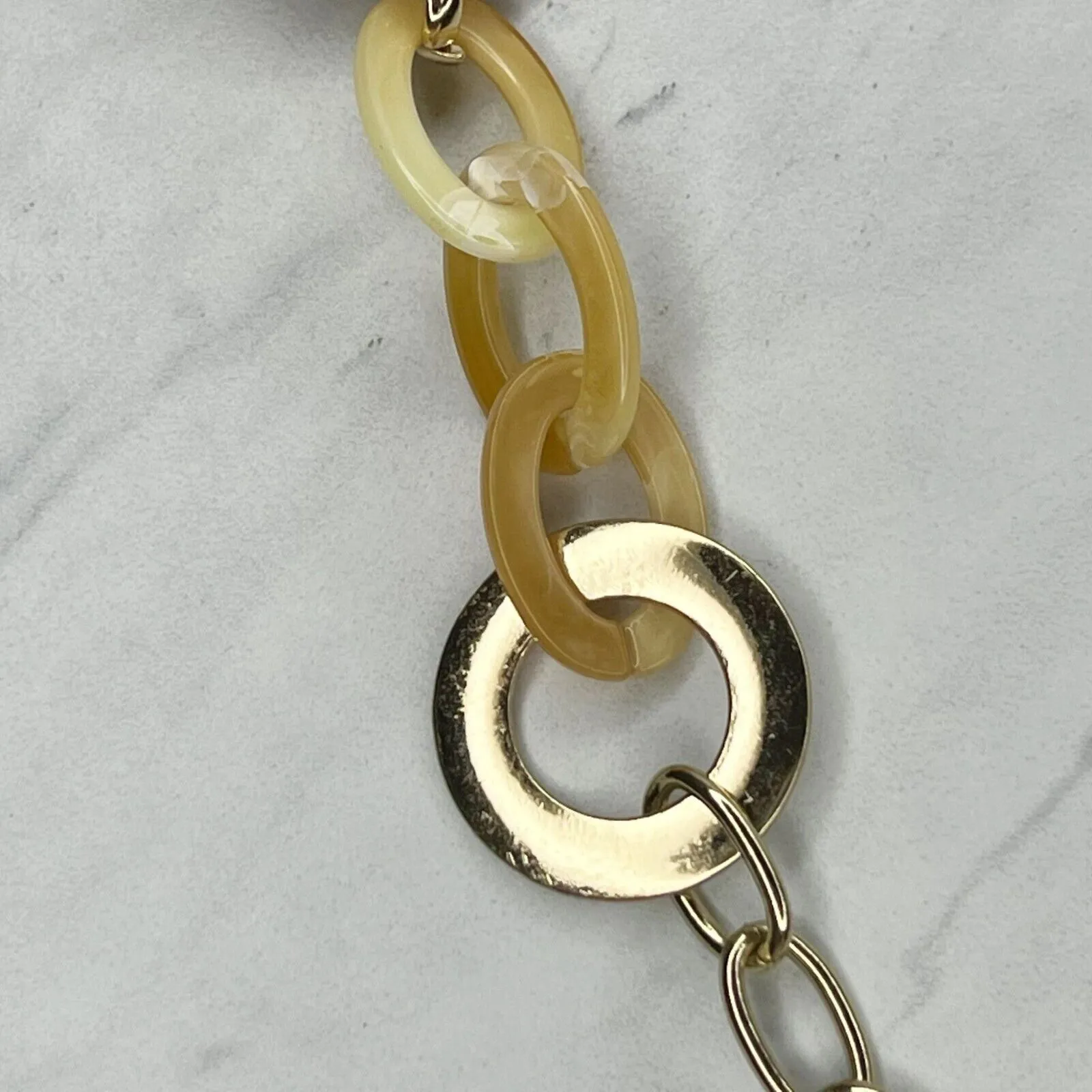 Chicos Gold Tone Chunky Plastic Chain Link Statement Long Necklace ✨ - Image 8