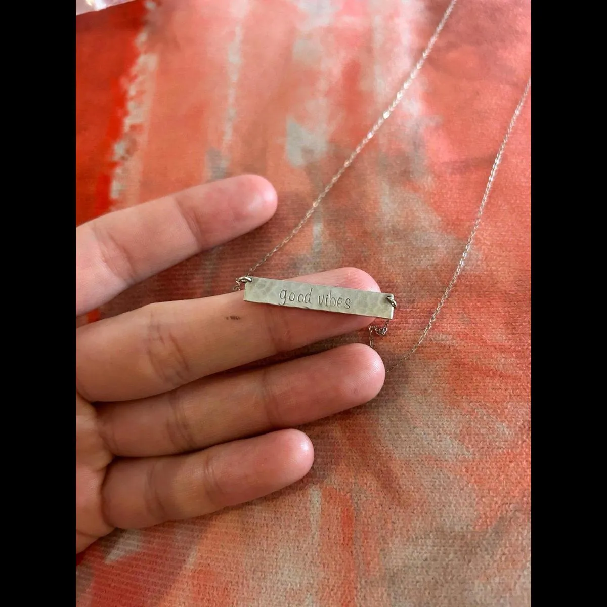 Necklace 925 sterling silver with cute pendant good vibes e4 - Image 4