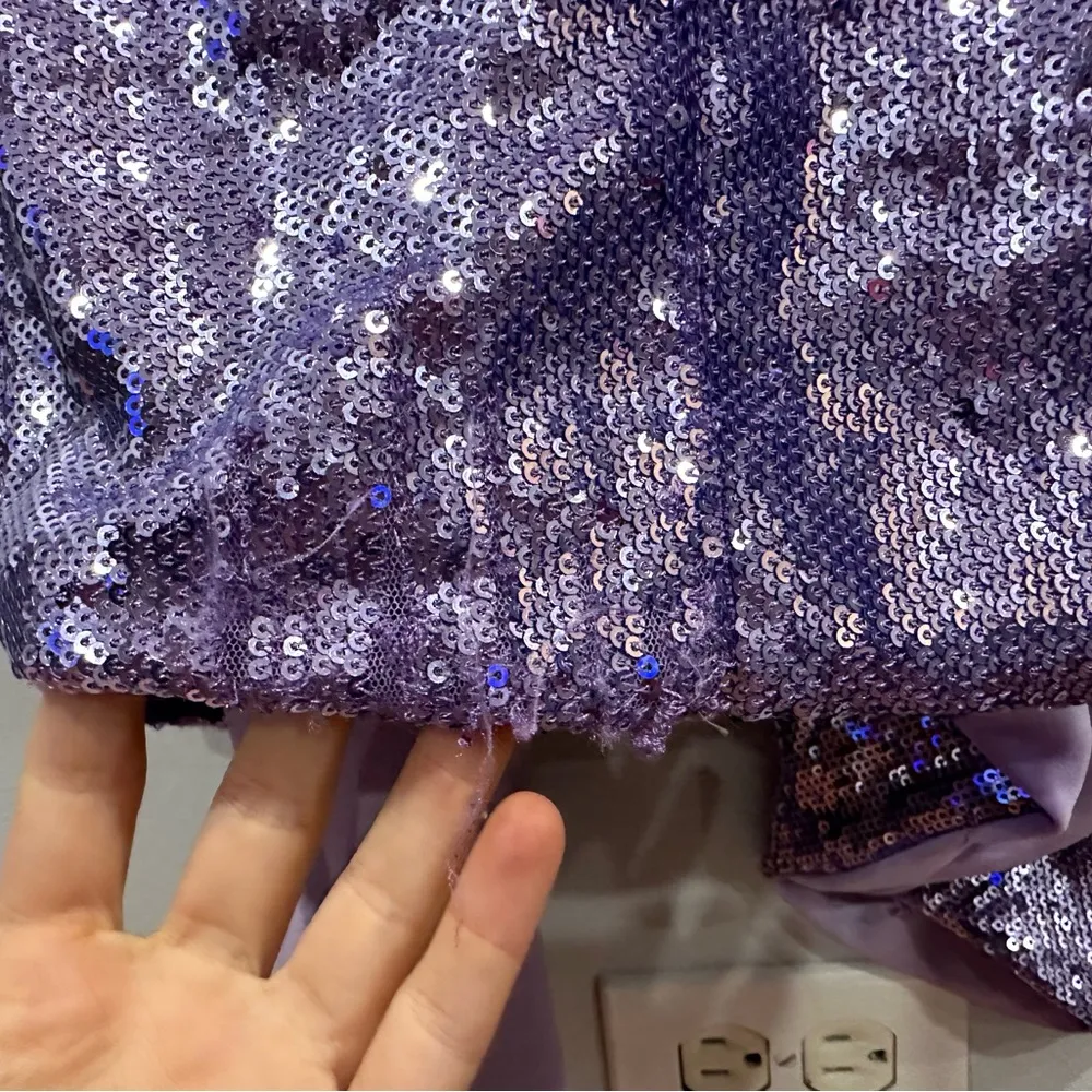 The Attico Fanny Asymmetrical Hem Purple Sequin Dress EU 36 Size undefined - Image 5