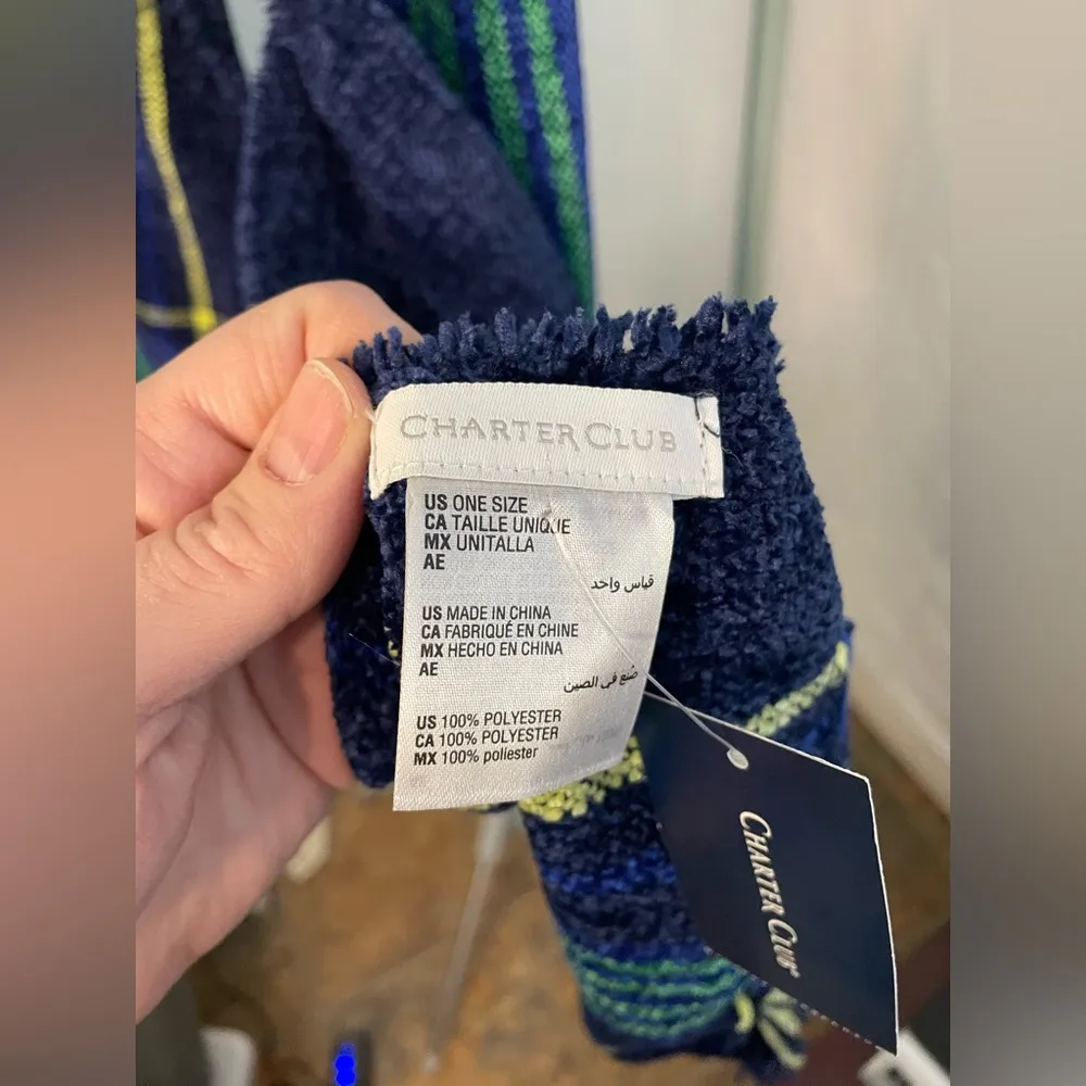 NWT charter club‎ patterned wrap scarf OSFA - Image 5