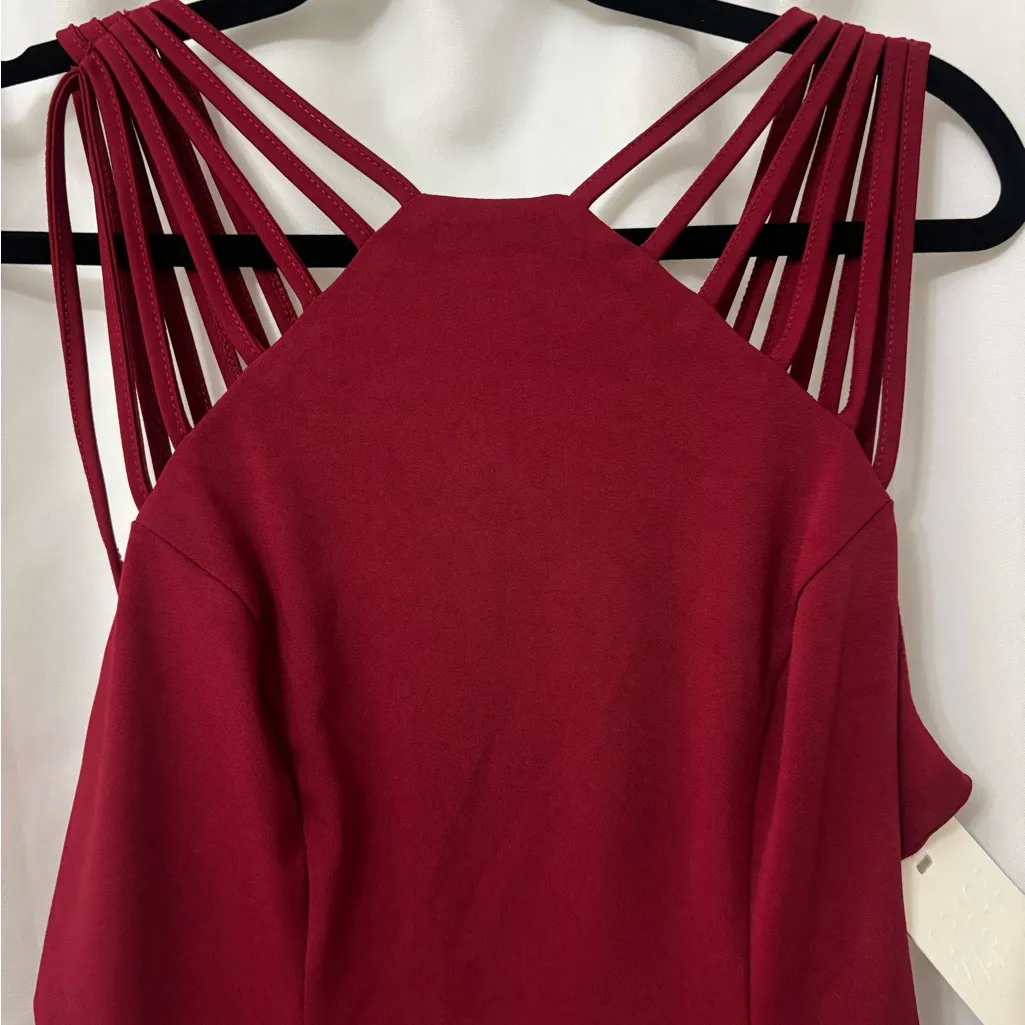 Grace Karin Burgundy Sleeveless Midi Dress - Image 3