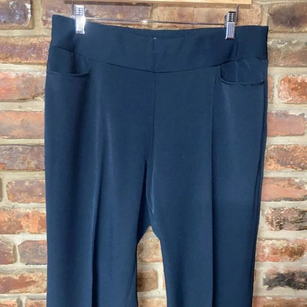 Draper's & Damons Black Flat Front Chino Dress Pants Women's Size Petite Large - Image 2