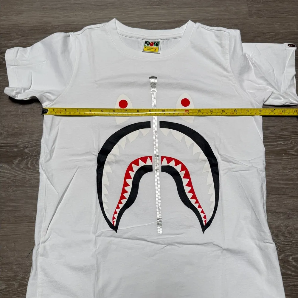 white BAPE shark t - Image 4