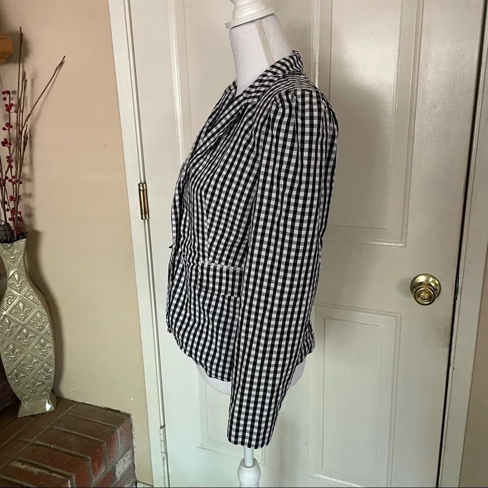 Who What Wear Black and White Gingham Blazer - Image 5