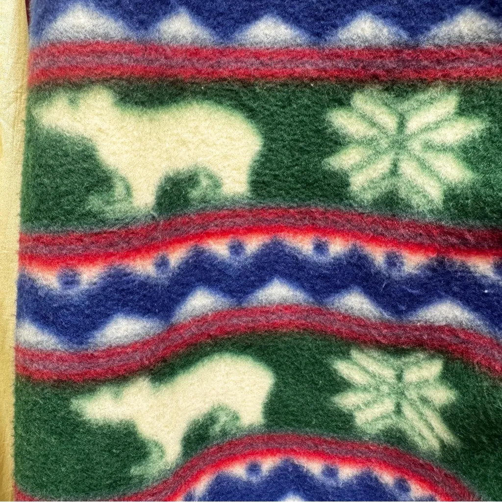 Vintage 80s Satin & Fleece Tracksuit Parachute Pants Oversized Zip Front Jacket Blue Size 1X - Image 7