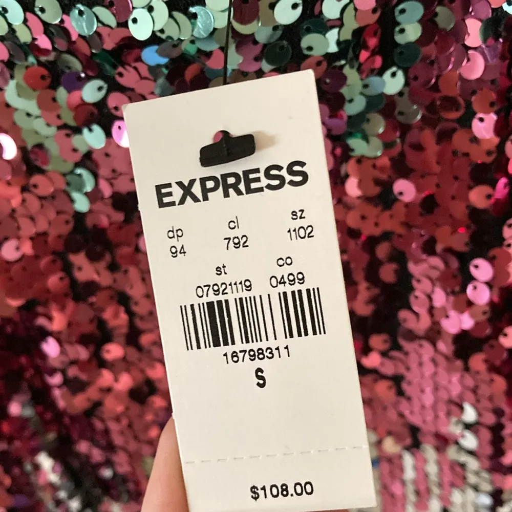 NEW Express Rainbow Multicolor Sequin Adjustable Party Dress ASO Josie Saltzman - Image 13