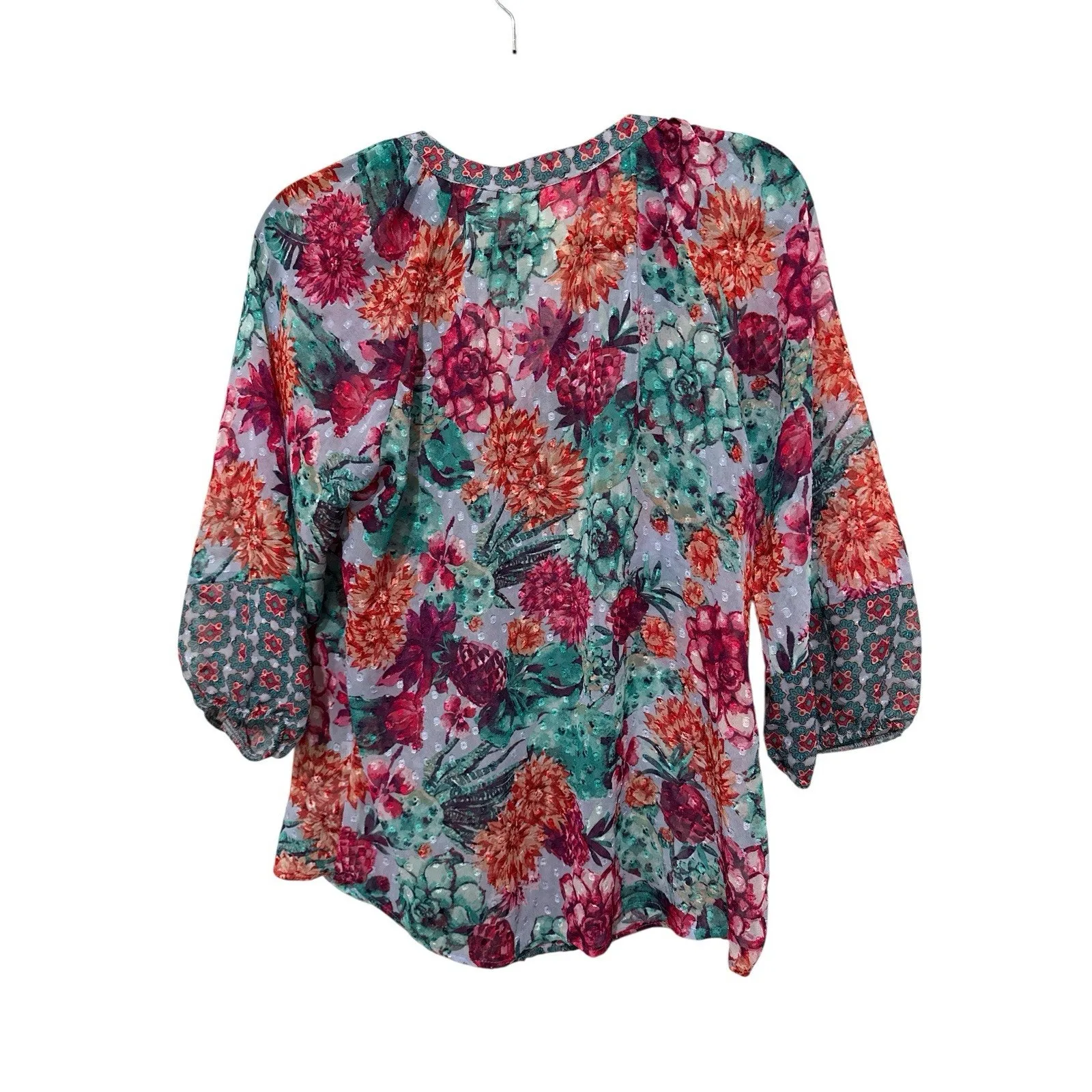 ANTHROPOLOGIE FIG AND FLOWER BOHO FLORAL BLOUSE WOMENS Sz S - Image 2