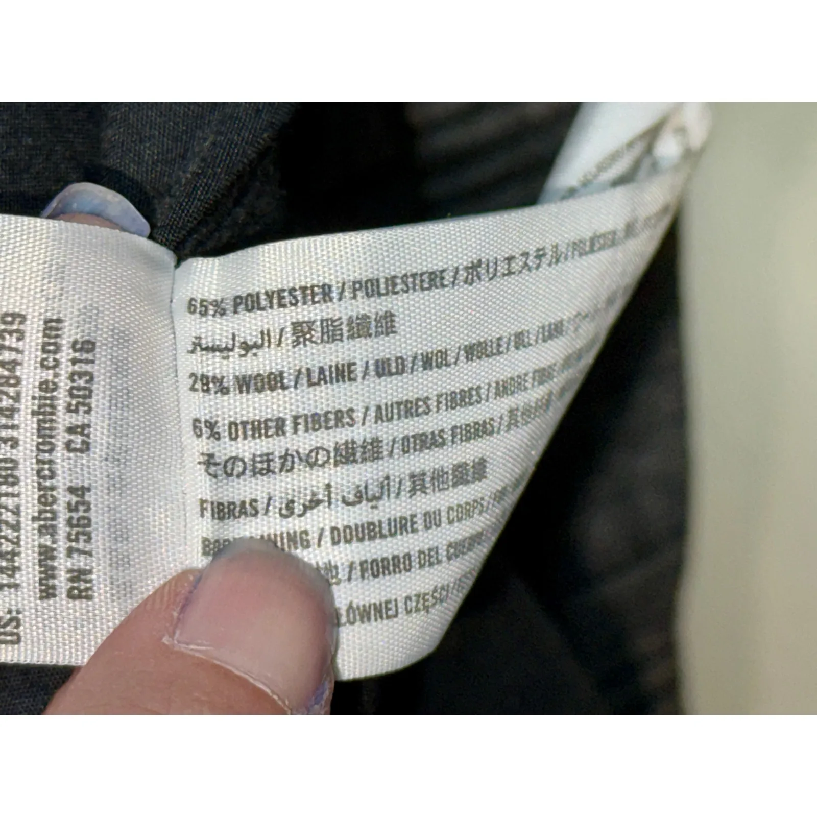 Abercrombie & Fitch Gray Black Wool Plaid Long Overcoat Pea Coat Jacket Women XS - Image 4