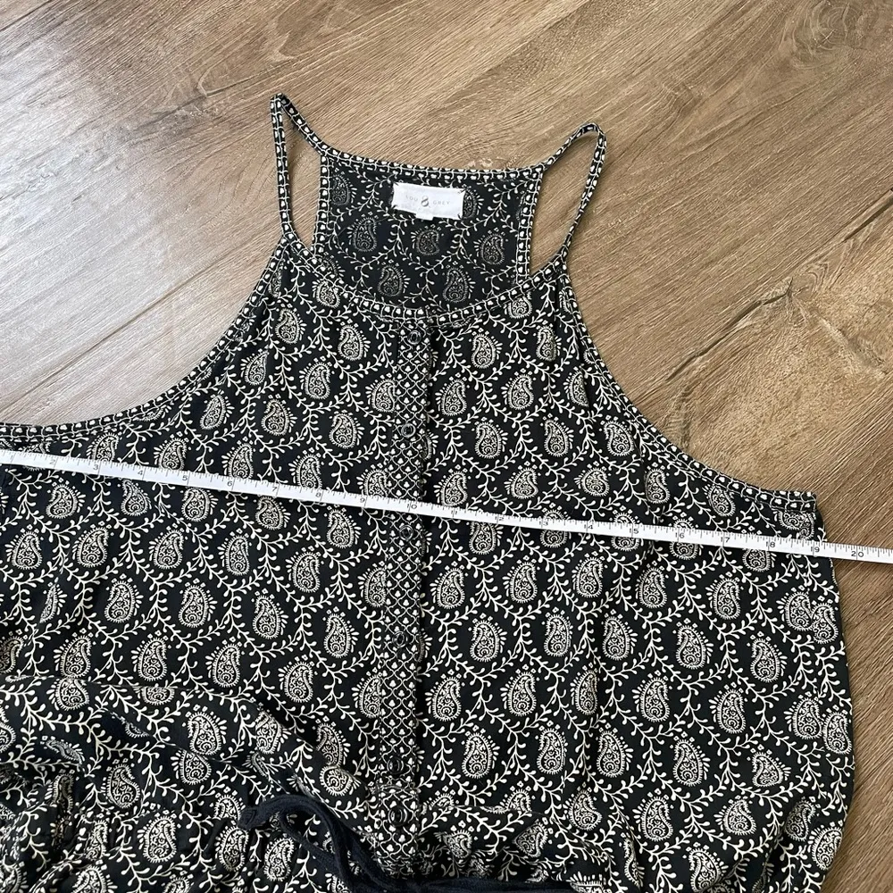 Lou & Grey Sleeveless Jumpsuit Black White Boho Festival Pockets ~ Size M - Image 13