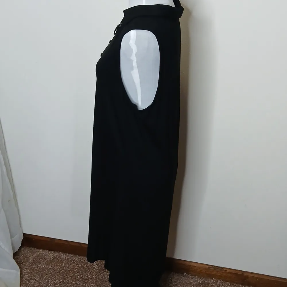 black sleeveless tee shirt shift dress size XL - Image 6