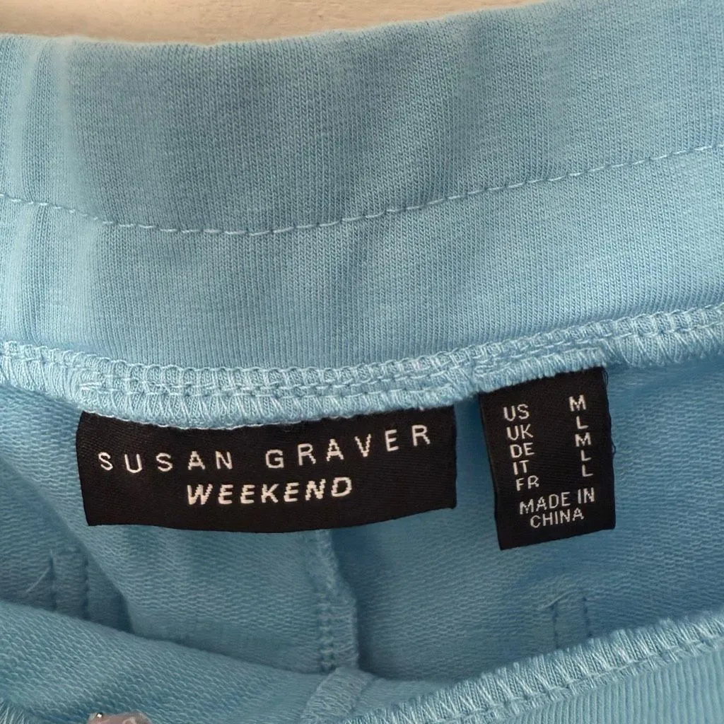 Susan Graver Weekend Women’s Medium Blue Ankle Pants Stretchy - Image 2