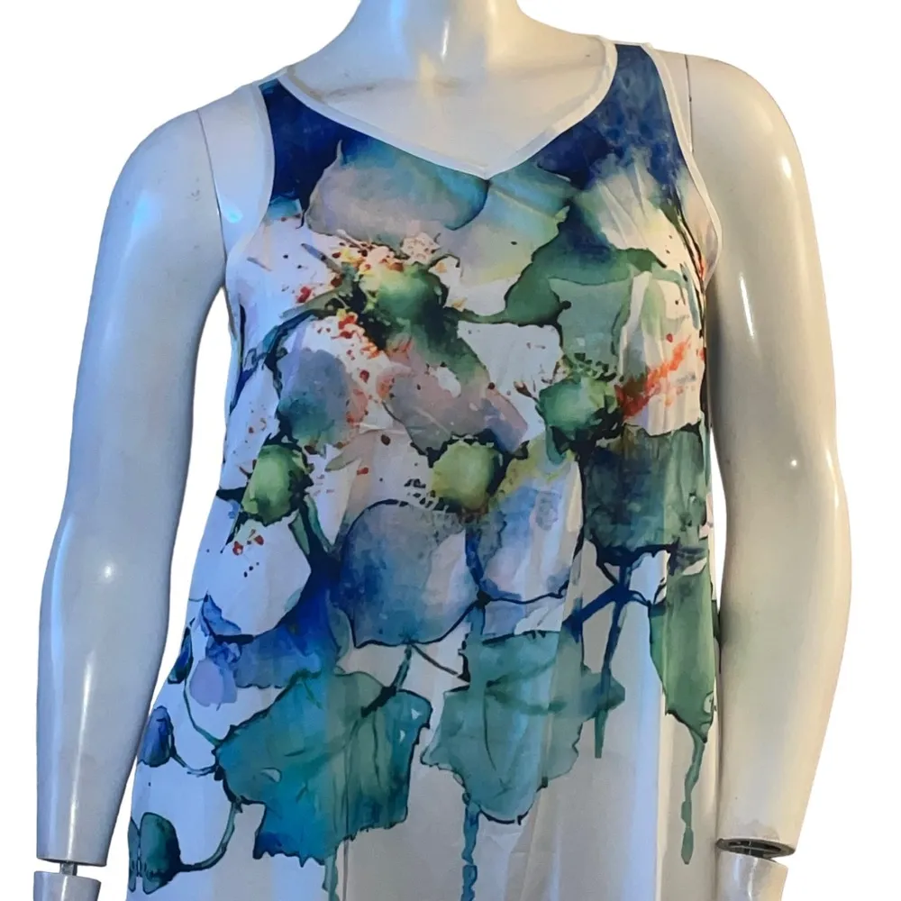 Miss Look  sleeveless watercolor floral maxi dress - Image 2