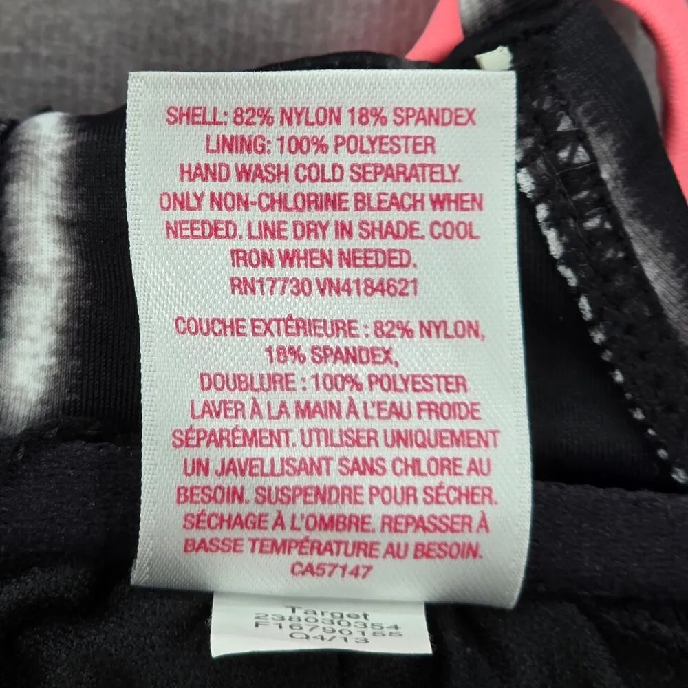 Xhilaration Black White Pink Padded String Adjustable Bikini Top Swimwear Medium - Image 8