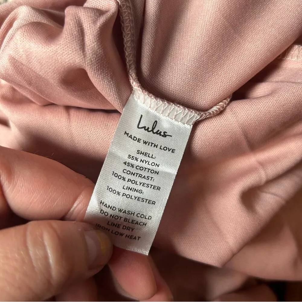 NWT Lulus Stolen Moments Dusty Pink Lace-Up Lace Maxi Dress Size Small - Image 10