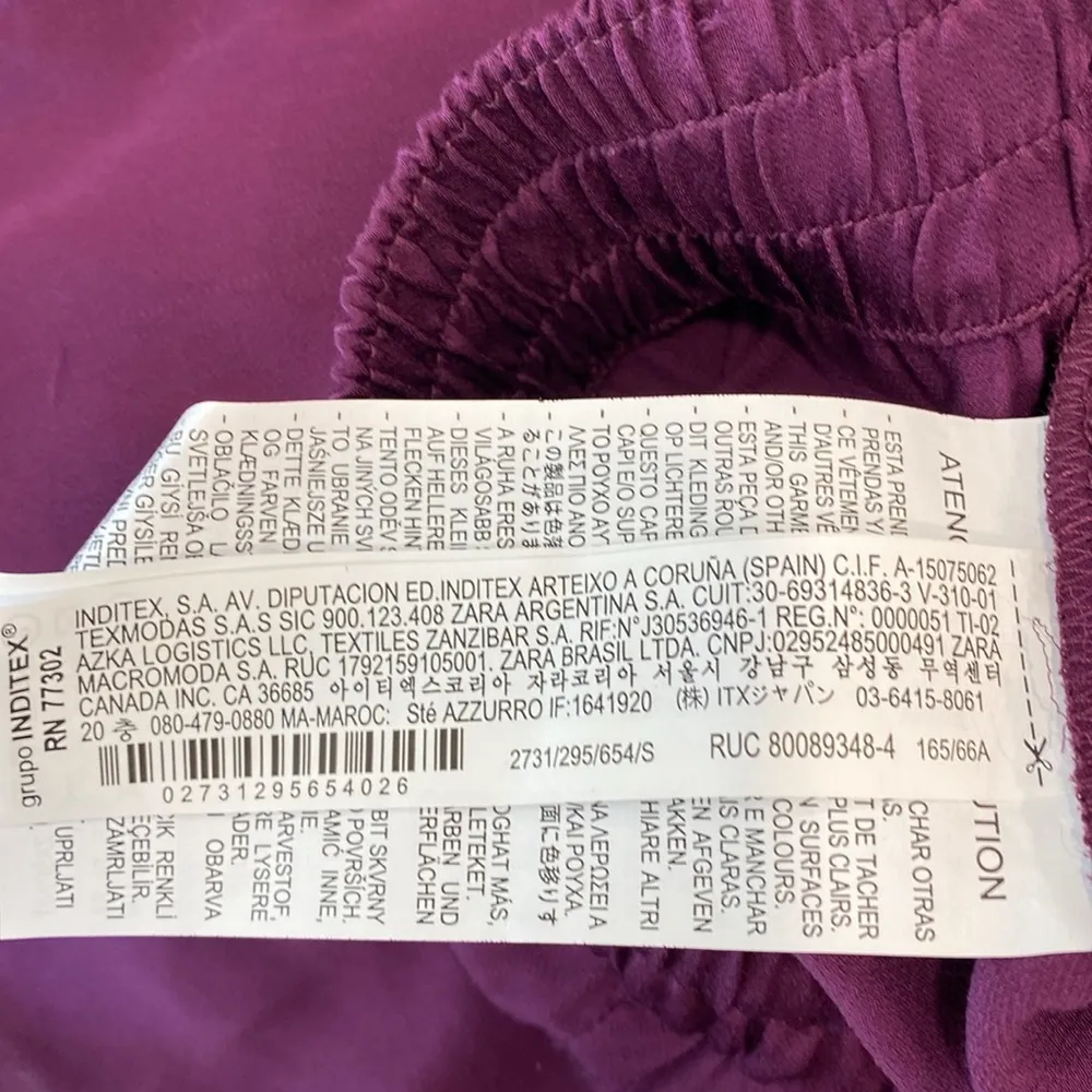 ~ HIGH-WAIST TROUSERS WITH BEADED EMBROIDERY DARK PURPLE Small - Image 8