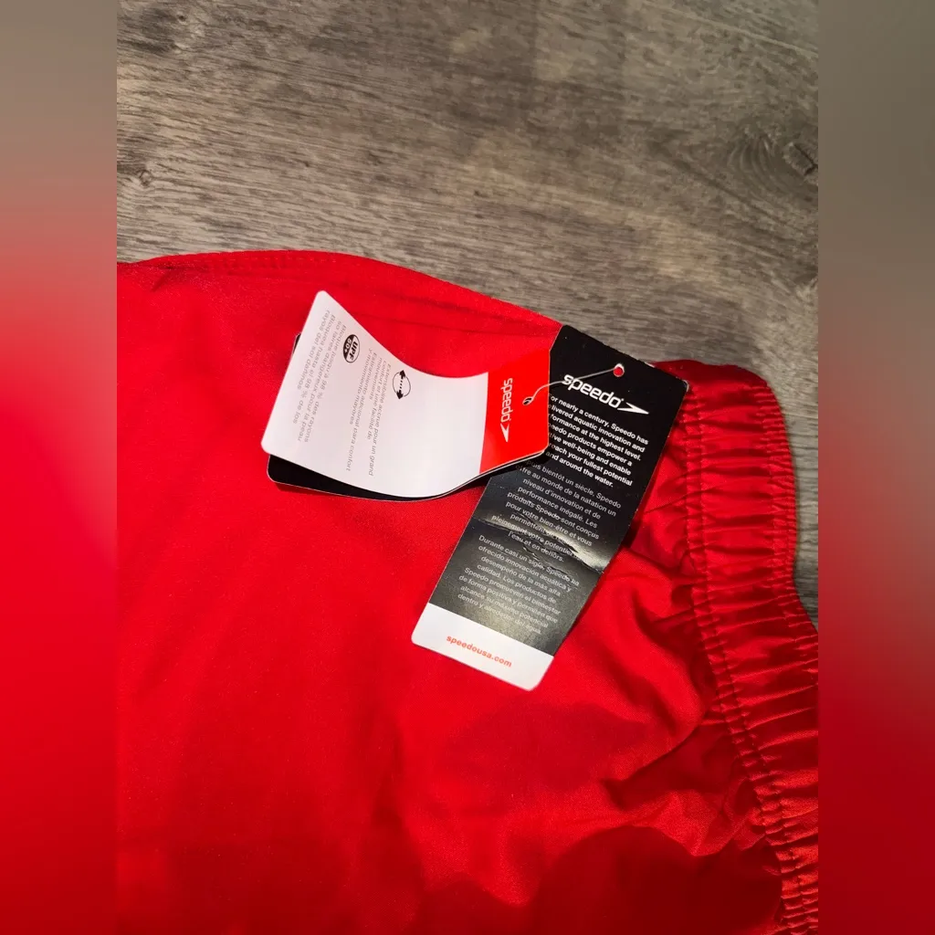 NEW SPEEDO Red Shorts Small Comfort Stretch - Image 10