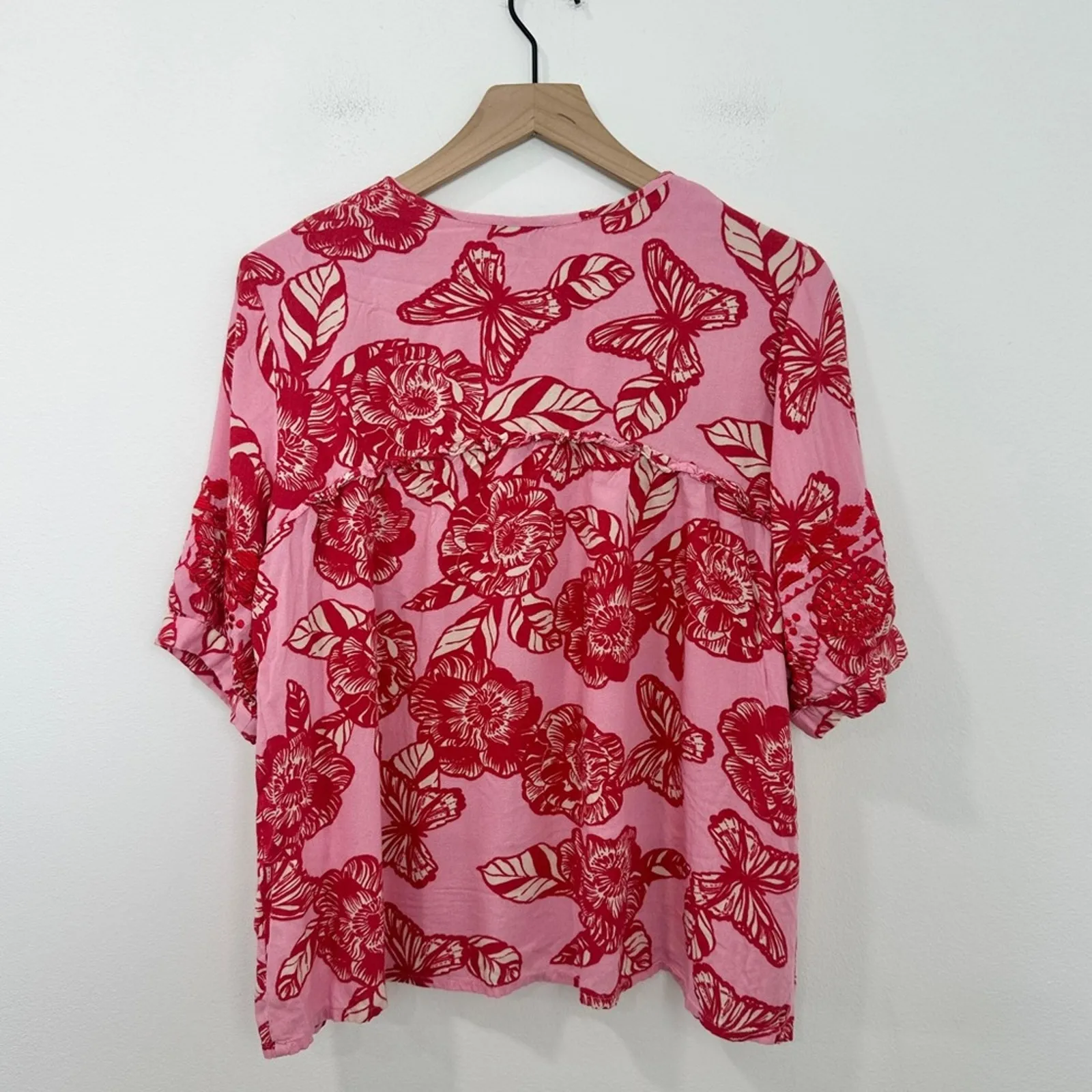 Anthropologie Vineet Bahl Inge Embroidered Bohemian Floral Blouse size medium - Image 4