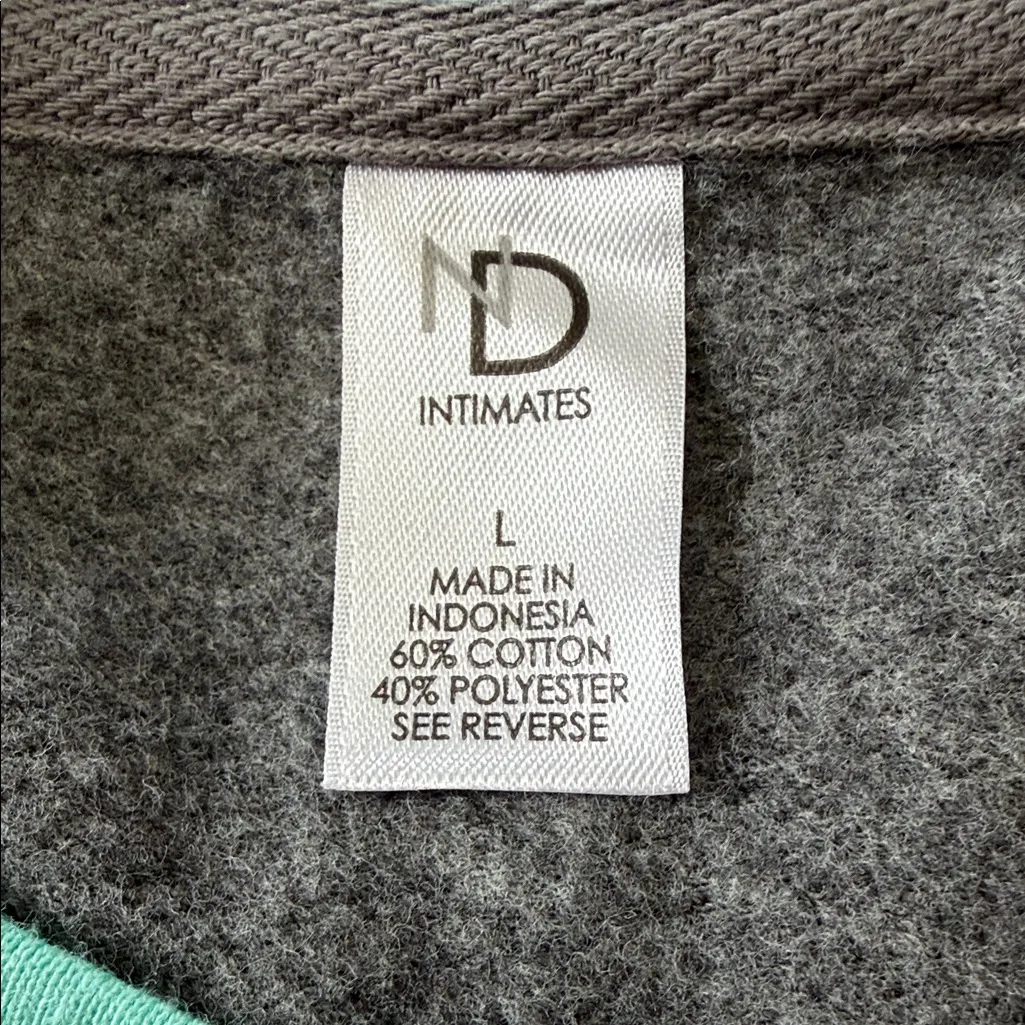 ND Intimates Lounge Sweatshirt Reindeer Graphic Gray/Mint Size L – Cotton Blend Gray Size L - Image 2