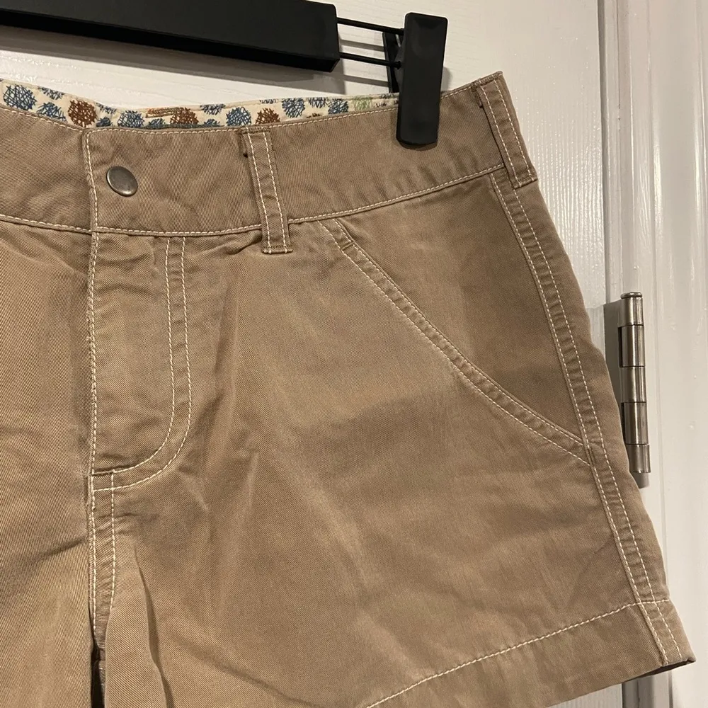 Horny Toad Size 2 Tan Khaki Mid Rise Soft Zip Up Snap Outdoor Hiking Shorts - Image 4