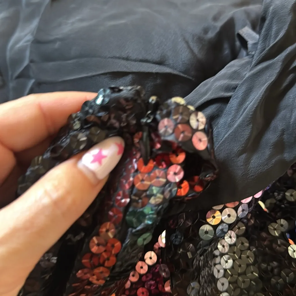 THE ATTICO Sequined chiffon halterneck mini dress Black Size undefined - Image 7