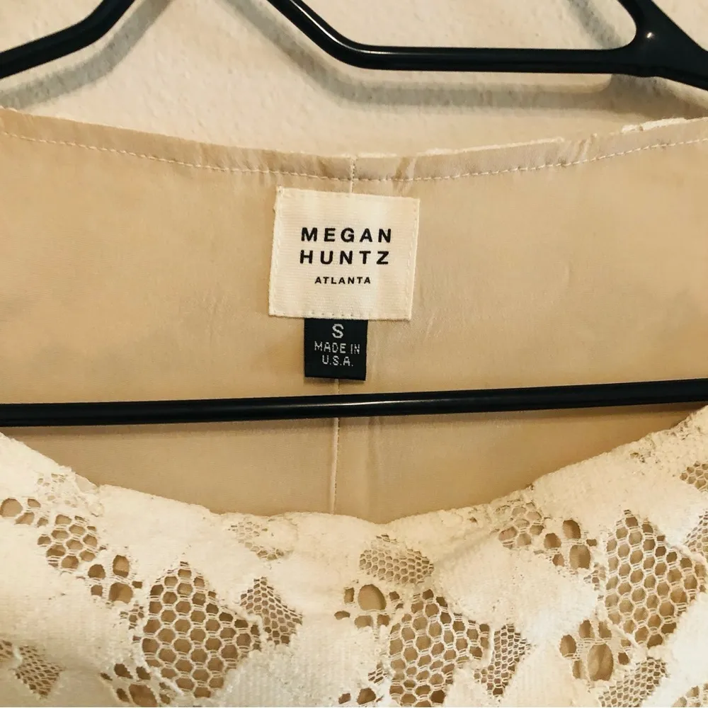Megan Huntz Atlanta Dress in Lace. Cream Color Made in USA. Size: S - Image 9