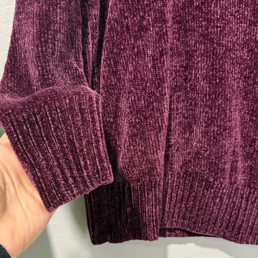 Style & Co chenille Deep Burgundy Crew Neck Sweater - Image 3