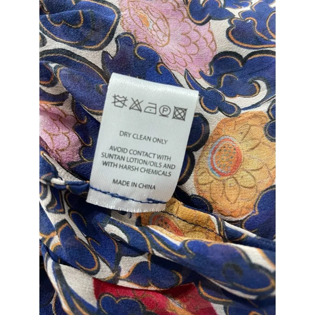 Saloni Size 2 Silk Dress Floral Long Sleeve Short Wedding Evening Cocktail Party - Image 10