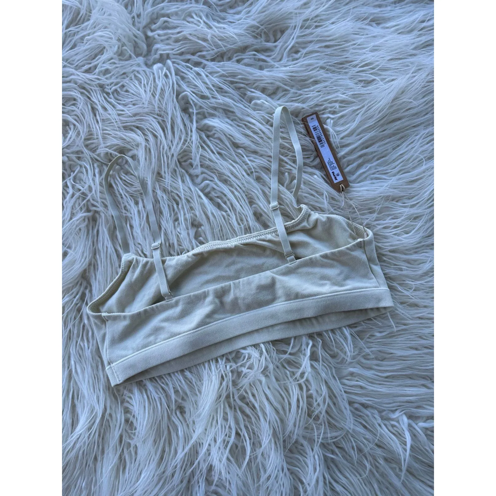 Skims Cotton Jersey Scoop Bralette Bone Size Medium - Image 5