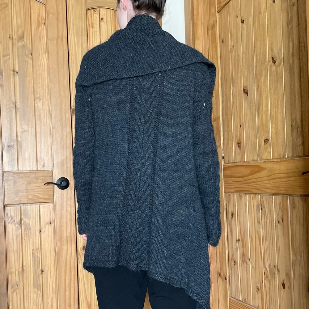 Vince Chunky Wool Knit Oversized Open Cardigan Sweater Medium - Image 4