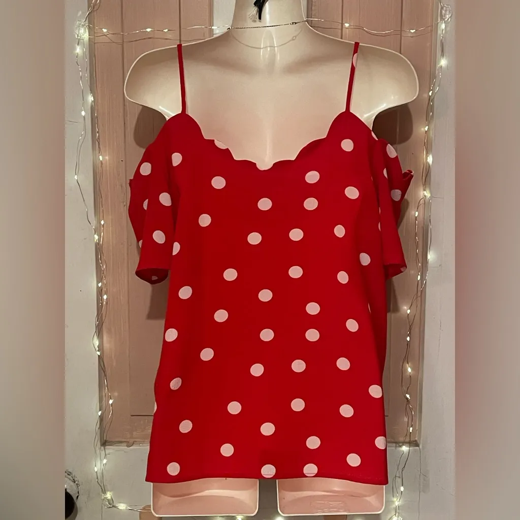 Monteau Red Polka Dot Off - Image 2