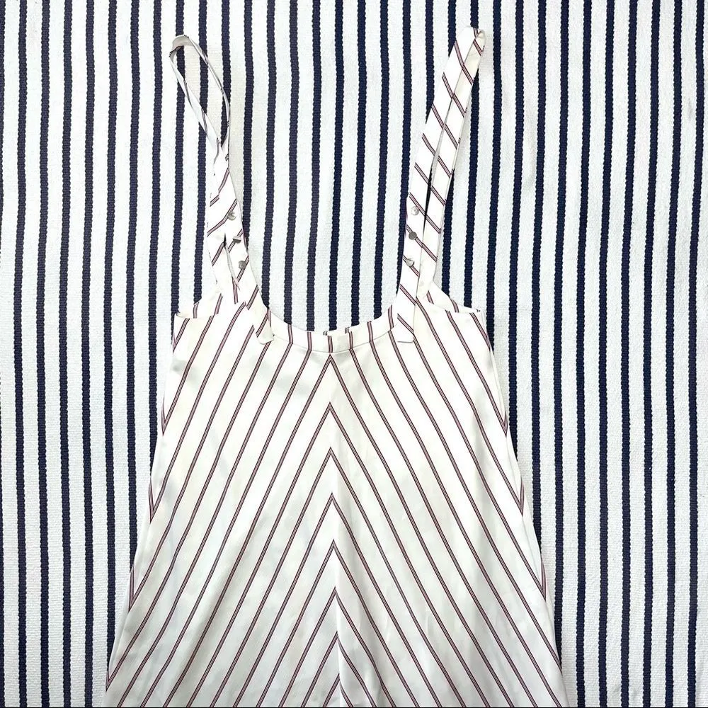 Rabano Striped Suspender Midi Dress Small - Image 11