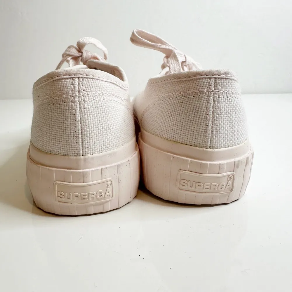 Superga 2630 Stripe Canvas Platform Sneakers in Total Pink Women's 36 US 6 - Image 4