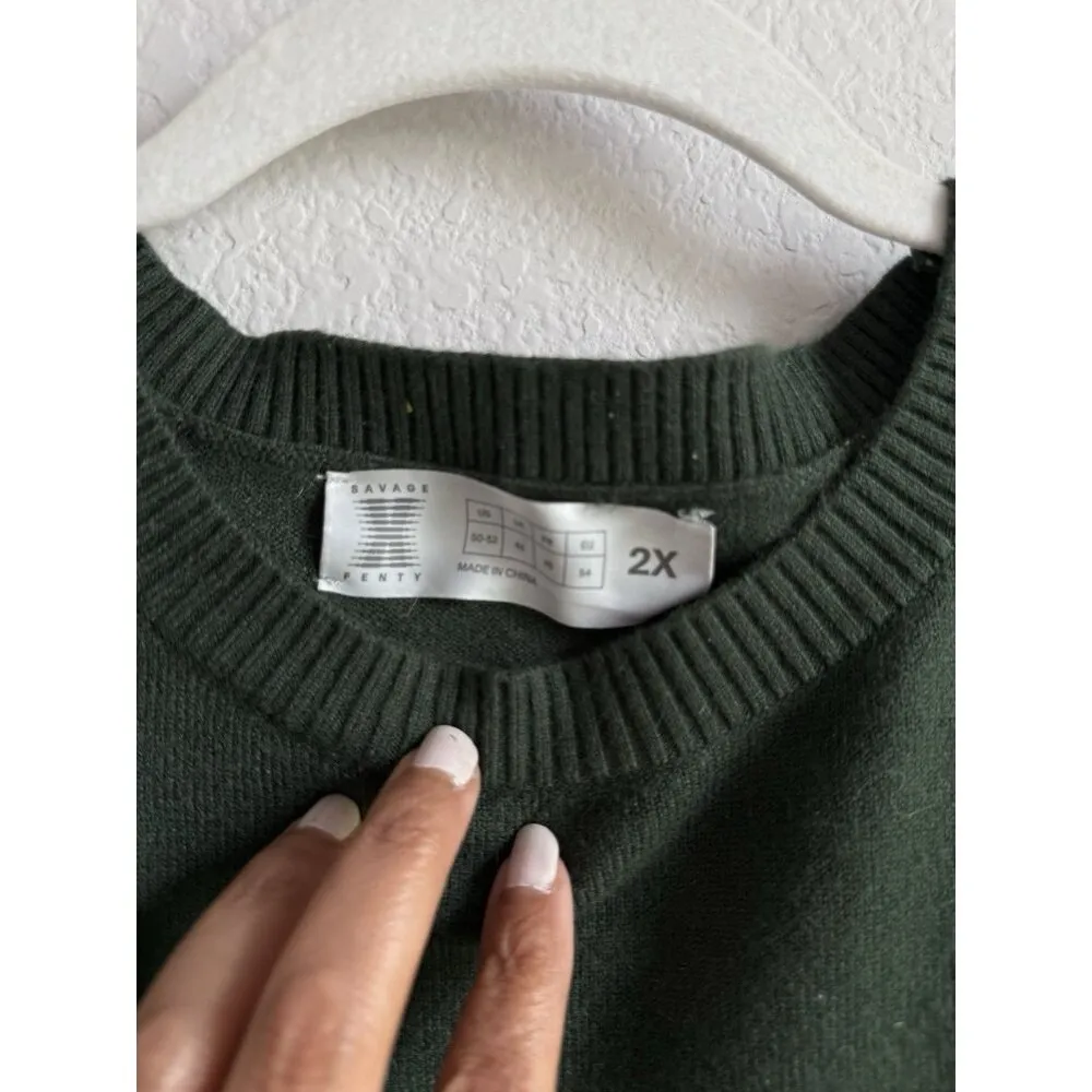 Savage X Fenty Lit Leisure Knit Green Shade Striped‎ Sweater Size 2X Unisex - Image 10