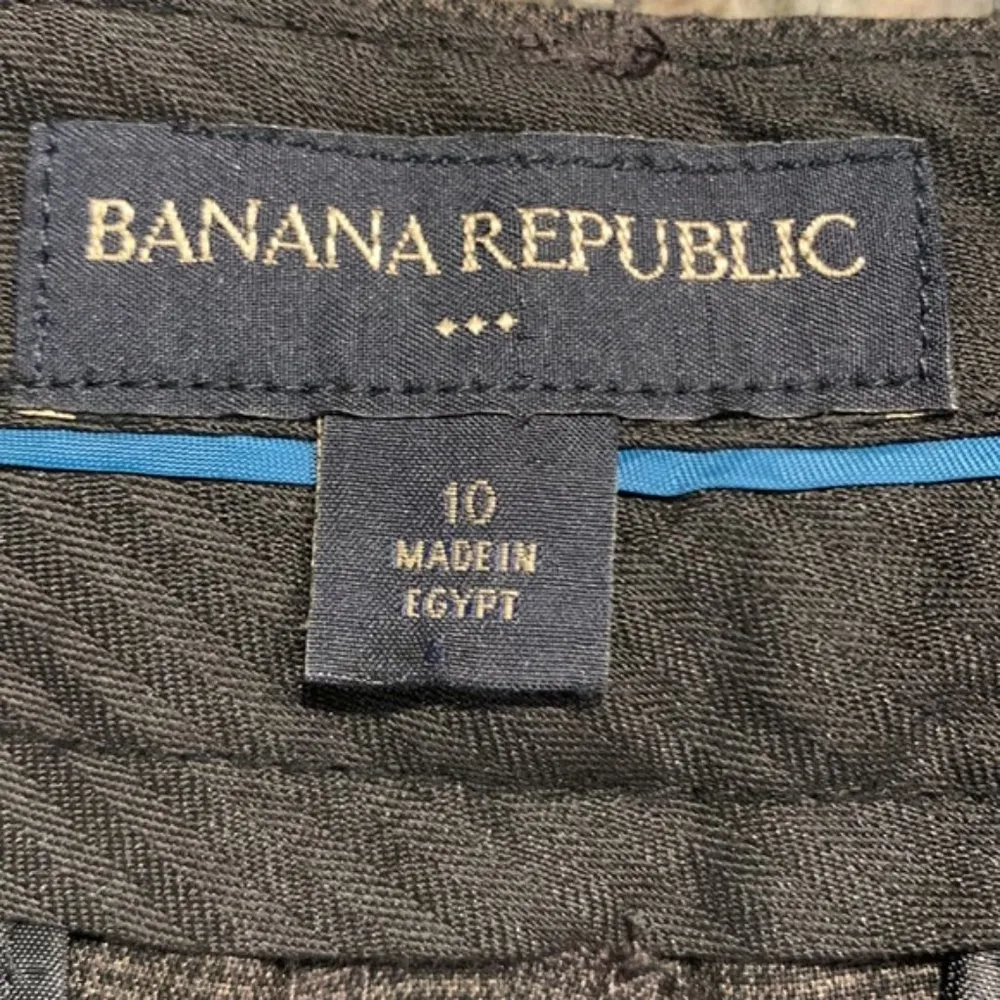 Banana Republic Charcoal Gray Wide Leg Cuffed Trousers Size 10 EUC #0487 - Image 5