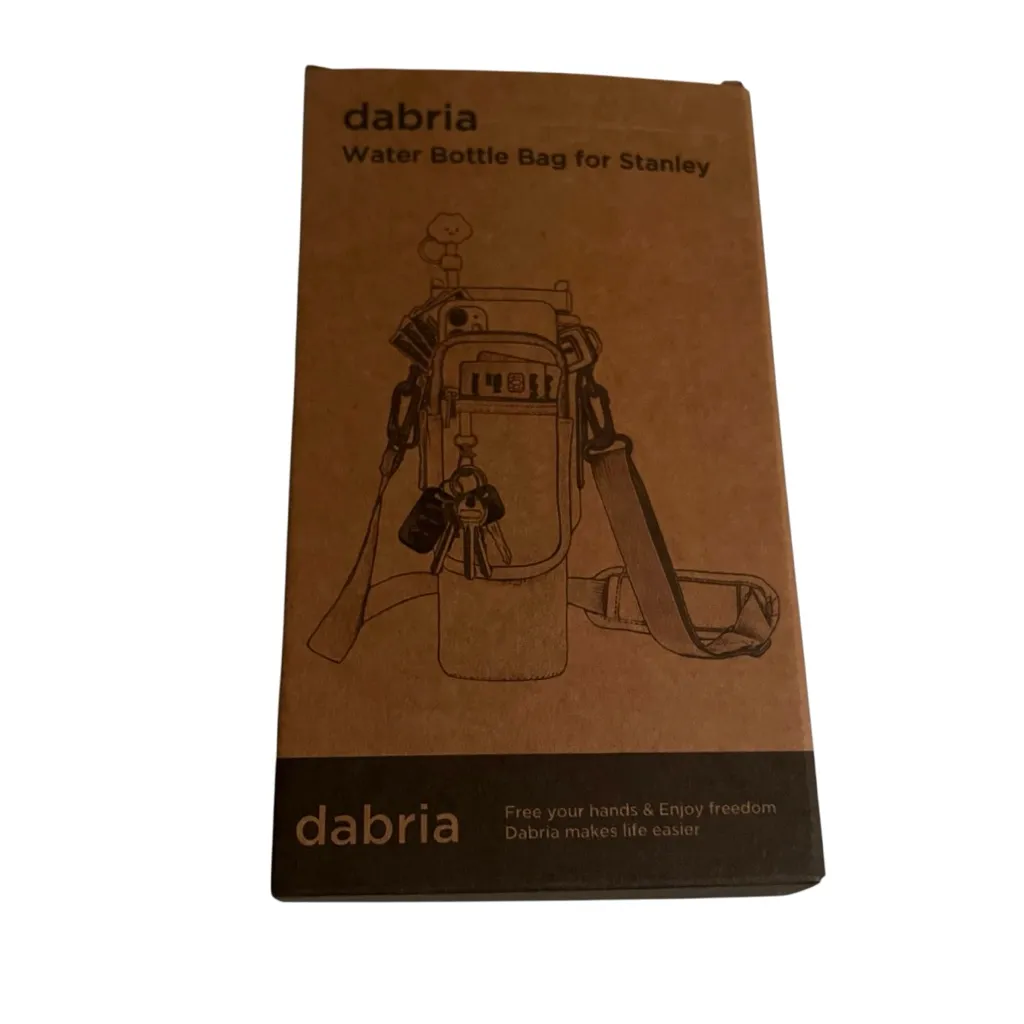 Dabria Water Bottle Carrier Bag w/ Phone Pocket Stanley 40oz Tumbler Neoprene Bl Blue - Image 6