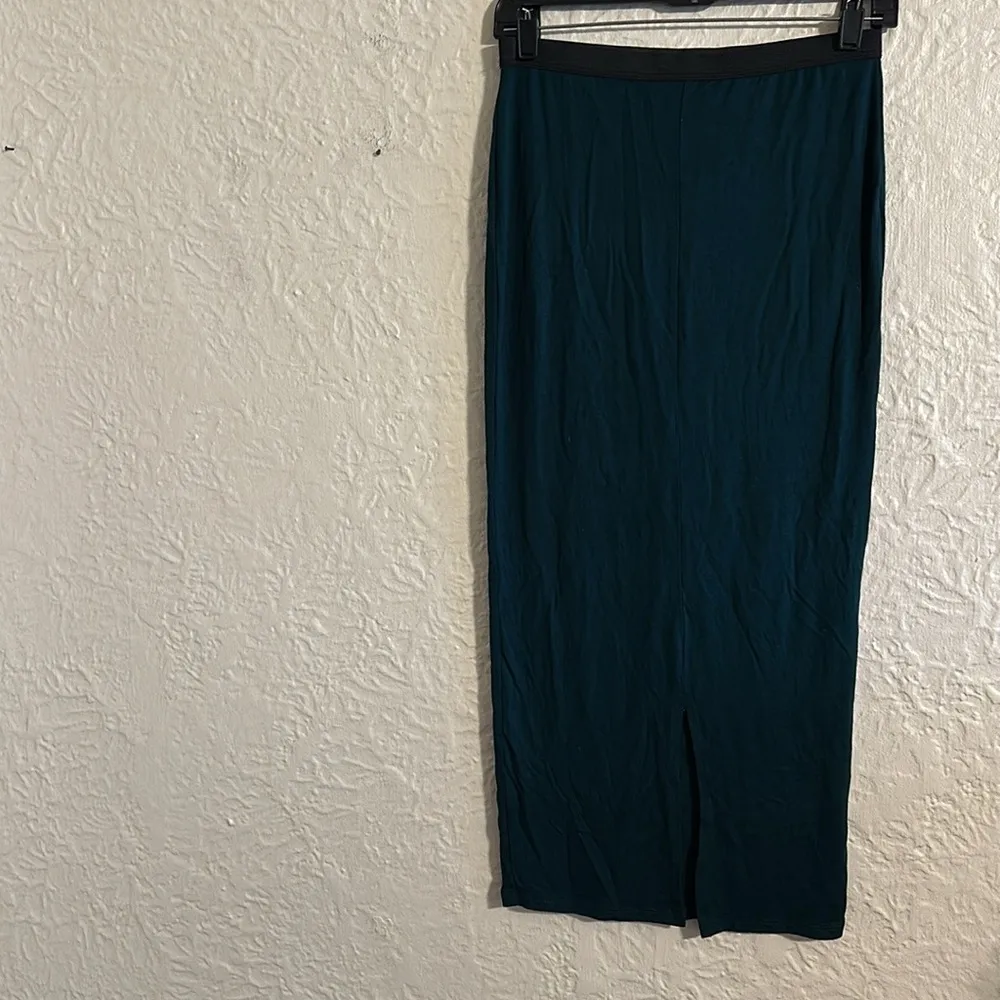 Wet Seal Forest Green Black Waistband Midi Skirt NWT Medium - Image 4