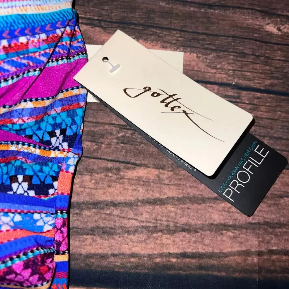 NWT Gottex Women's Geometric‎ Halter Tankini Swim Top Size 6 Multicolor - Image 3