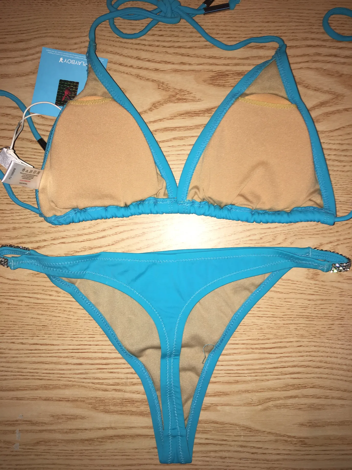 New  Rhinestones Thong Swimsuit Bikini Medium/Large - Image 5