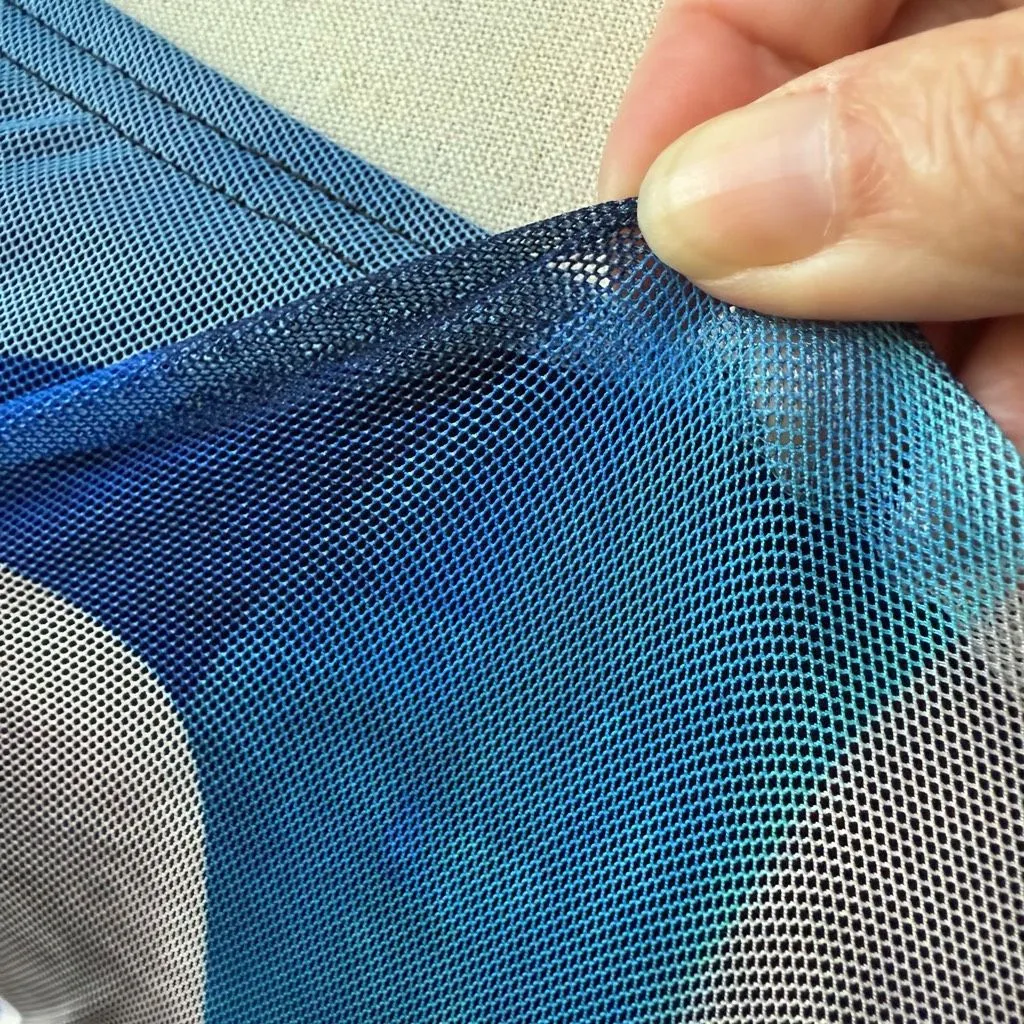 Pretty Little Thing Mesh Bodycon Midi Tube Dress Blue Abstract 4 - Image 7