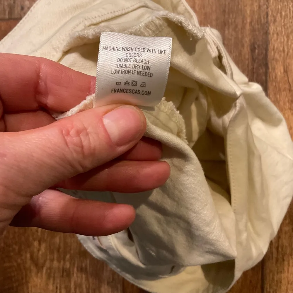 Mi‎ Ami Skirt Size Medium Scallop Hem Button Front Cream Francescas Tan - Image 9